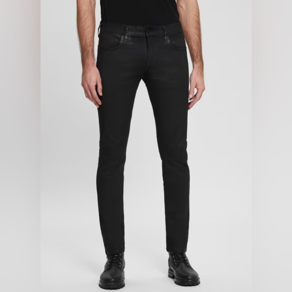 Guess Men’s Coated Black Skinny Jeans